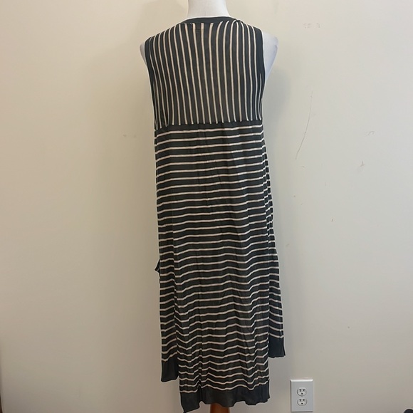 Pol Olive Green Tan Striped Long Sweater Vest Size Small - Picture 4 of 7